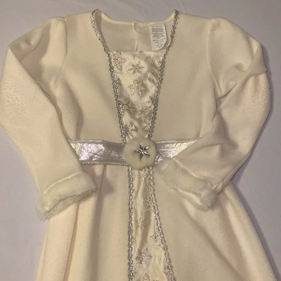 Snow Queen Cream and Silver Kids 2-Piece Costume Size Large 10-12 EUC - Picture 6 of 10